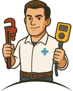 Comfort Doctors Home Services mascot — friendly home services technician